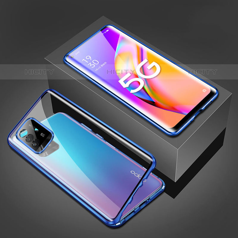 Coque Rebord Bumper Luxe Aluminum Metal Miroir 360 Degres Housse Etui Aimant pour Oppo A94 5G Plus