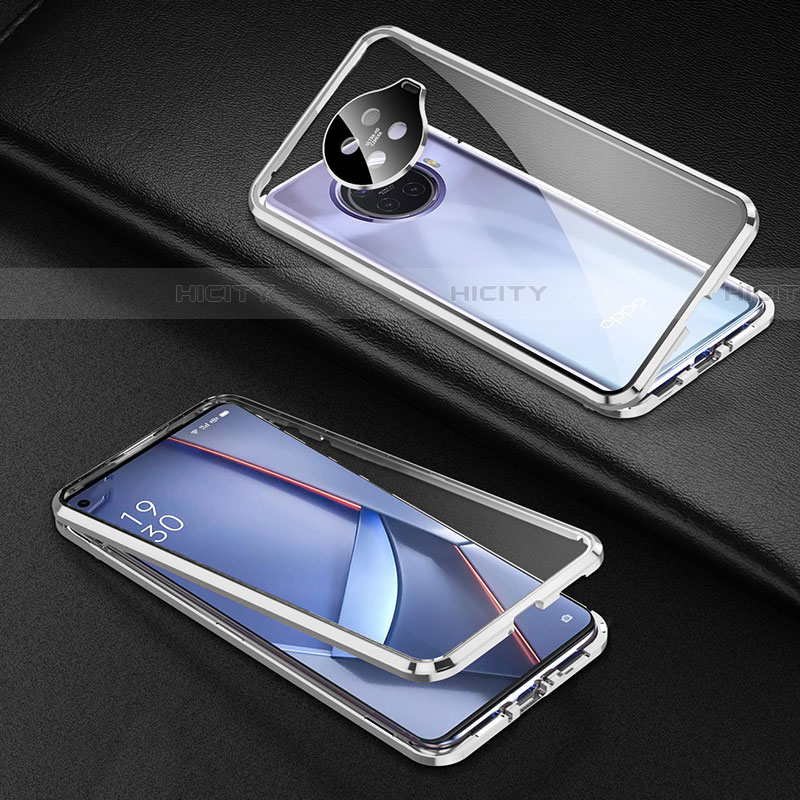 Coque Rebord Bumper Luxe Aluminum Metal Miroir 360 Degres Housse Etui Aimant pour Oppo Ace2 Plus