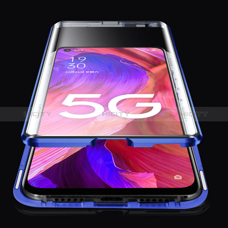 Coque Rebord Bumper Luxe Aluminum Metal Miroir 360 Degres Housse Etui Aimant pour Oppo Find X3 5G Plus