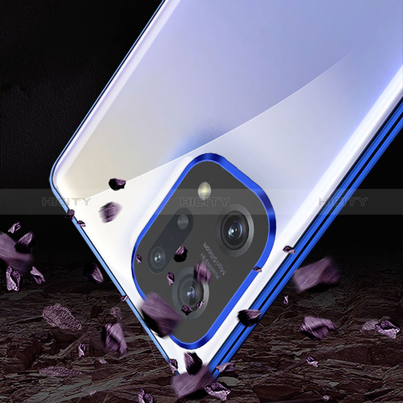 Coque Rebord Bumper Luxe Aluminum Metal Miroir 360 Degres Housse Etui Aimant pour Oppo Find X5 5G Plus