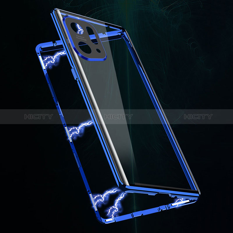 Coque Rebord Bumper Luxe Aluminum Metal Miroir 360 Degres Housse Etui Aimant pour Oppo Find X5 5G Plus