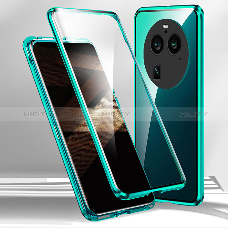 Coque Rebord Bumper Luxe Aluminum Metal Miroir 360 Degres Housse Etui Aimant pour Oppo Find X6 5G Plus