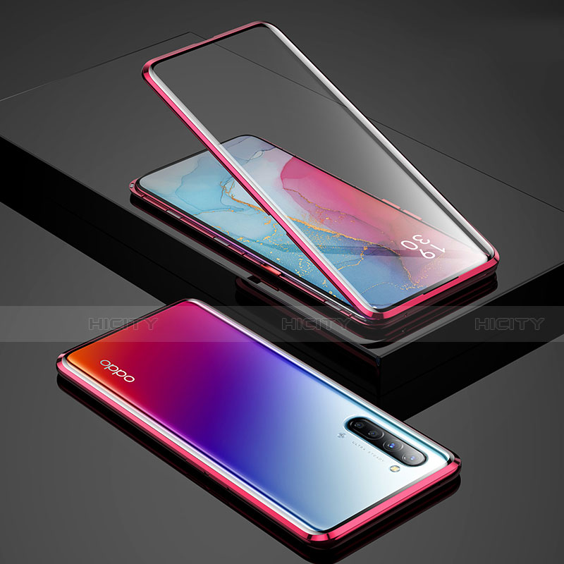 Coque Rebord Bumper Luxe Aluminum Metal Miroir 360 Degres Housse Etui Aimant pour Oppo K7 5G Plus