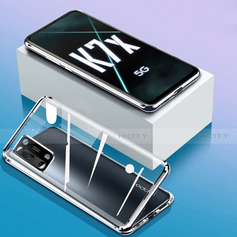 Coque Rebord Bumper Luxe Aluminum Metal Miroir 360 Degres Housse Etui Aimant pour Oppo K7x 5G Plus