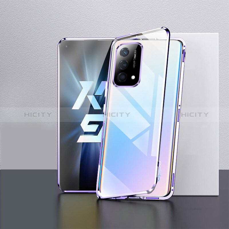 Coque Rebord Bumper Luxe Aluminum Metal Miroir 360 Degres Housse Etui Aimant pour Oppo K9 5G Plus