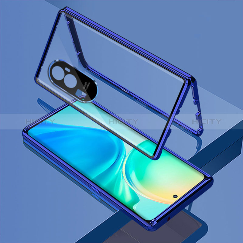 Coque Rebord Bumper Luxe Aluminum Metal Miroir 360 Degres Housse Etui Aimant pour Oppo Reno10 Pro+ Plus 5G Plus