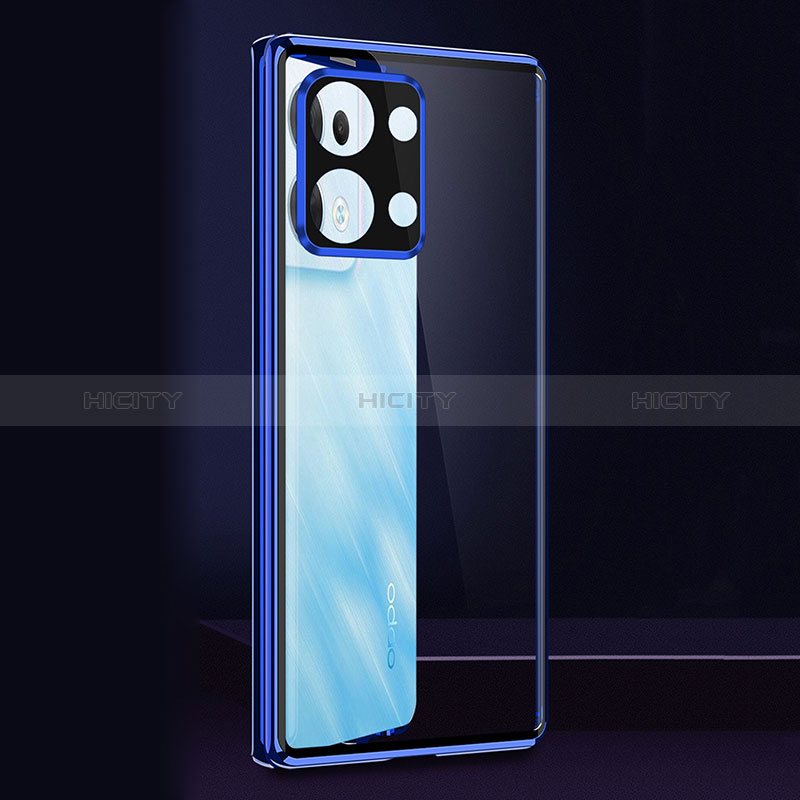 Coque Rebord Bumper Luxe Aluminum Metal Miroir 360 Degres Housse Etui Aimant pour Oppo Reno9 Pro+ Plus 5G Plus