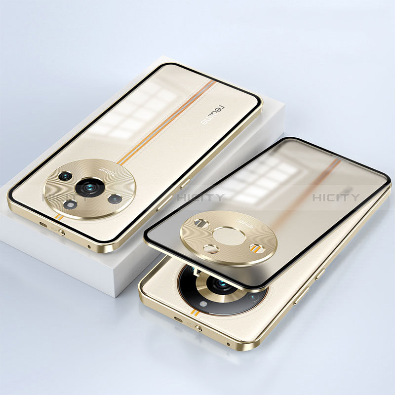 Coque Rebord Bumper Luxe Aluminum Metal Miroir 360 Degres Housse Etui Aimant pour Realme 11 Pro+ Plus 5G Plus