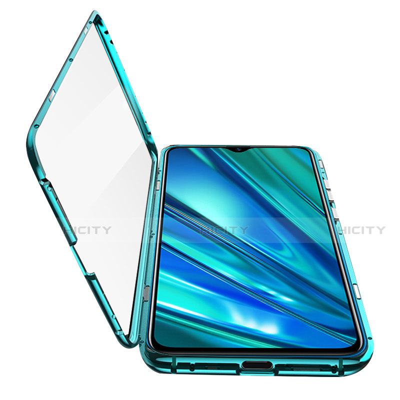 Coque Rebord Bumper Luxe Aluminum Metal Miroir 360 Degres Housse Etui Aimant pour Realme 5i Plus