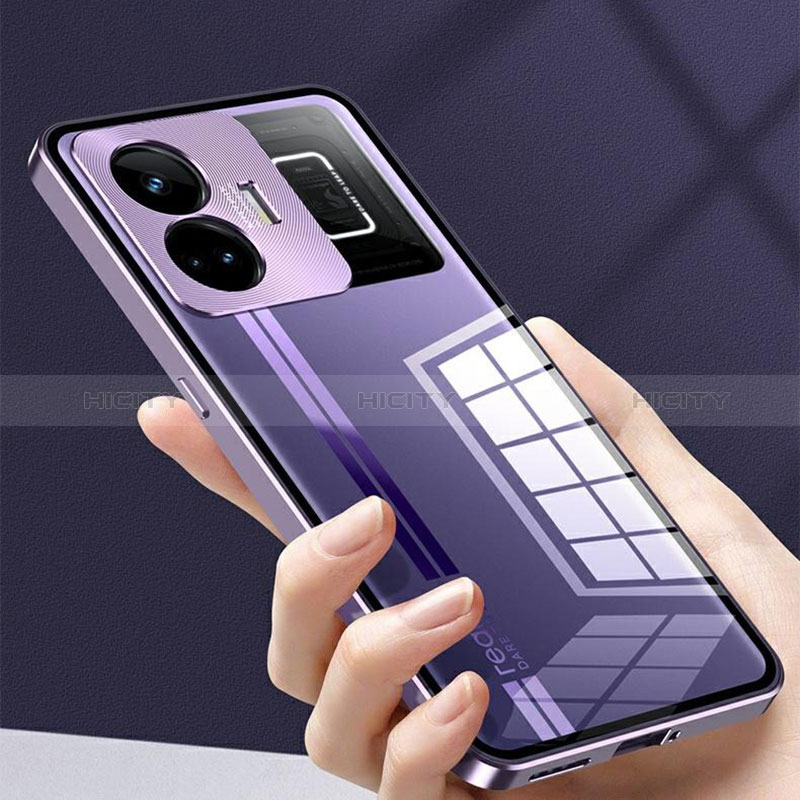 Coque Rebord Bumper Luxe Aluminum Metal Miroir 360 Degres Housse Etui Aimant pour Realme GT Neo6 5G Plus