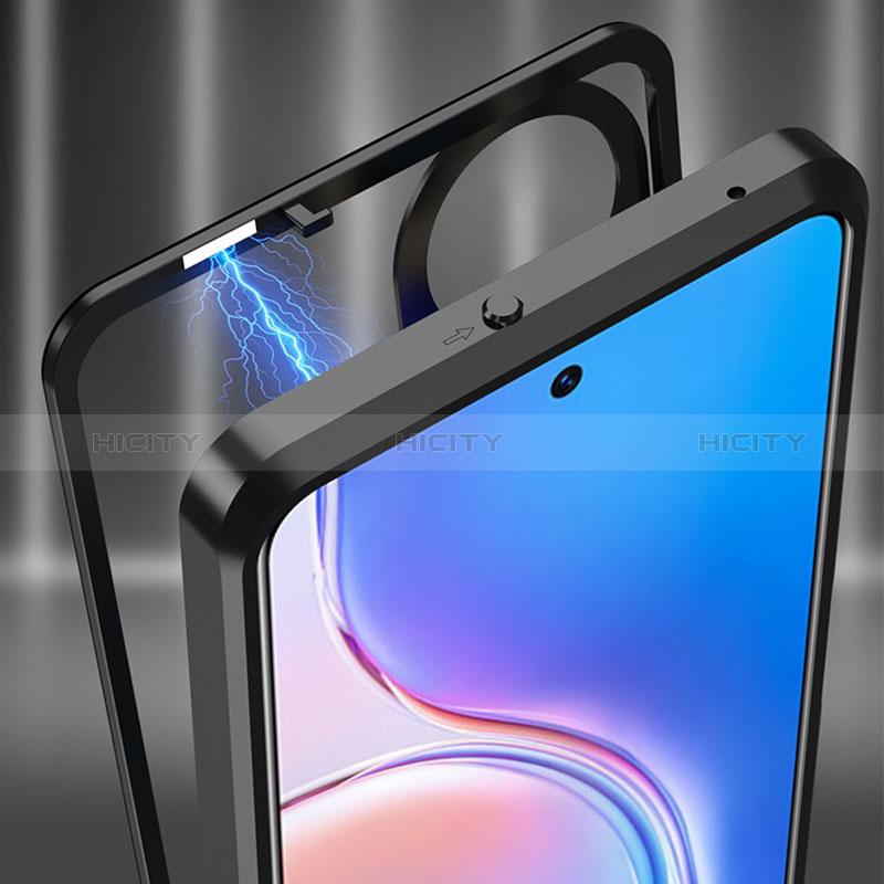 Coque Rebord Bumper Luxe Aluminum Metal Miroir 360 Degres Housse Etui Aimant pour Realme Narzo 60 5G Plus