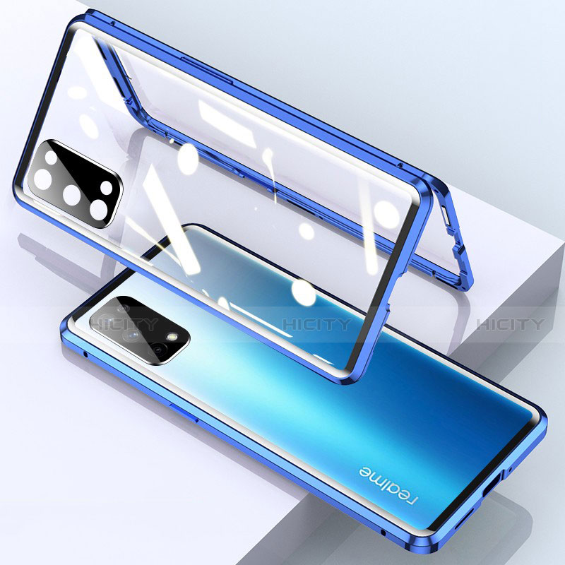 Coque Rebord Bumper Luxe Aluminum Metal Miroir 360 Degres Housse Etui Aimant pour Realme V15 5G Plus