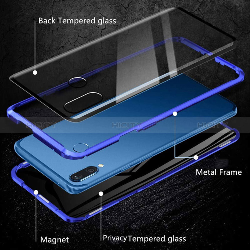 Coque Rebord Bumper Luxe Aluminum Metal Miroir 360 Degres Housse Etui Aimant pour Samsung Galaxy M10S Plus