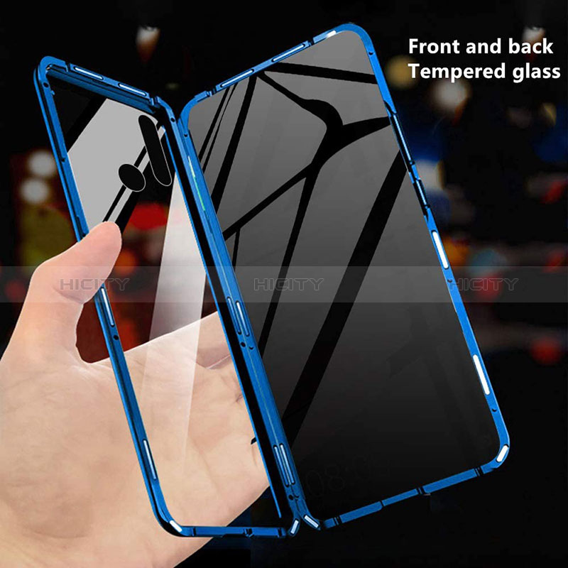 Coque Rebord Bumper Luxe Aluminum Metal Miroir 360 Degres Housse Etui Aimant pour Samsung Galaxy M10S Plus