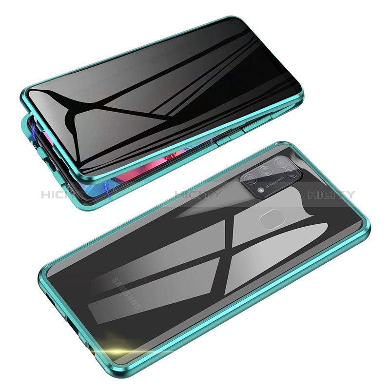 Coque Rebord Bumper Luxe Aluminum Metal Miroir 360 Degres Housse Etui Aimant pour Samsung Galaxy M21s Plus