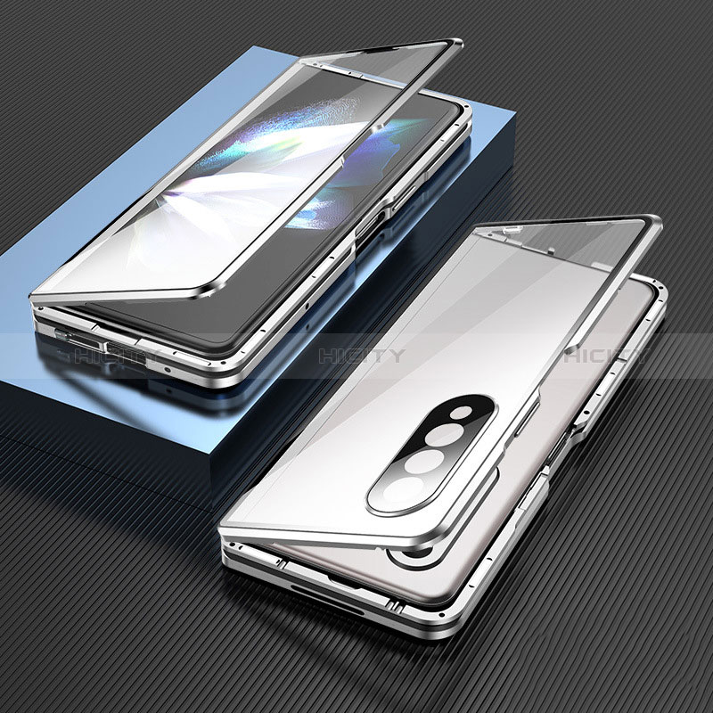 Coque Rebord Bumper Luxe Aluminum Metal Miroir 360 Degres Housse Etui Aimant pour Samsung Galaxy Z Fold3 5G Plus