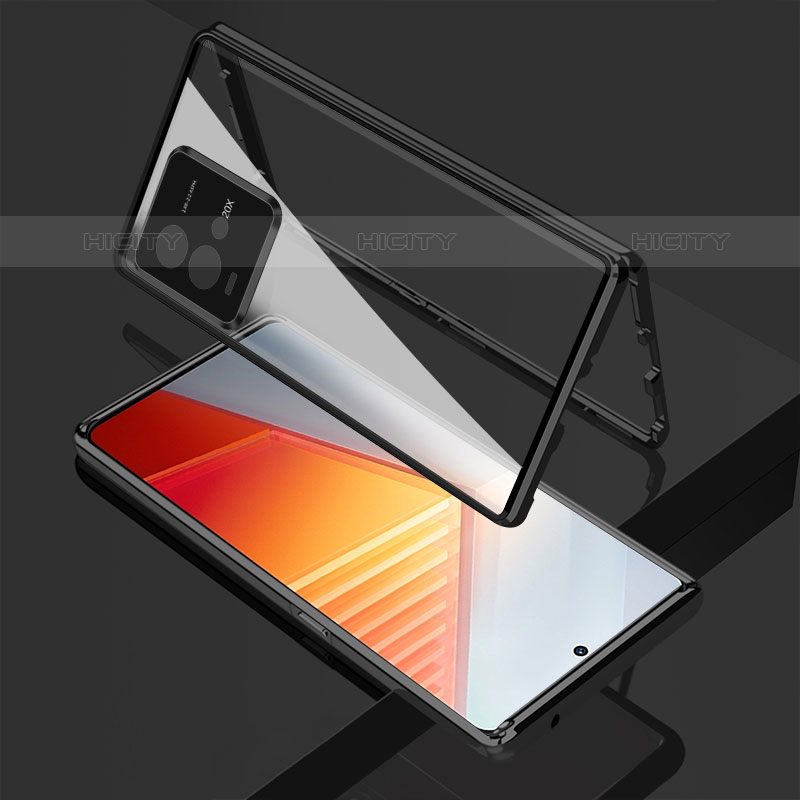 Coque Rebord Bumper Luxe Aluminum Metal Miroir 360 Degres Housse Etui Aimant pour Vivo iQOO 9T 5G Plus