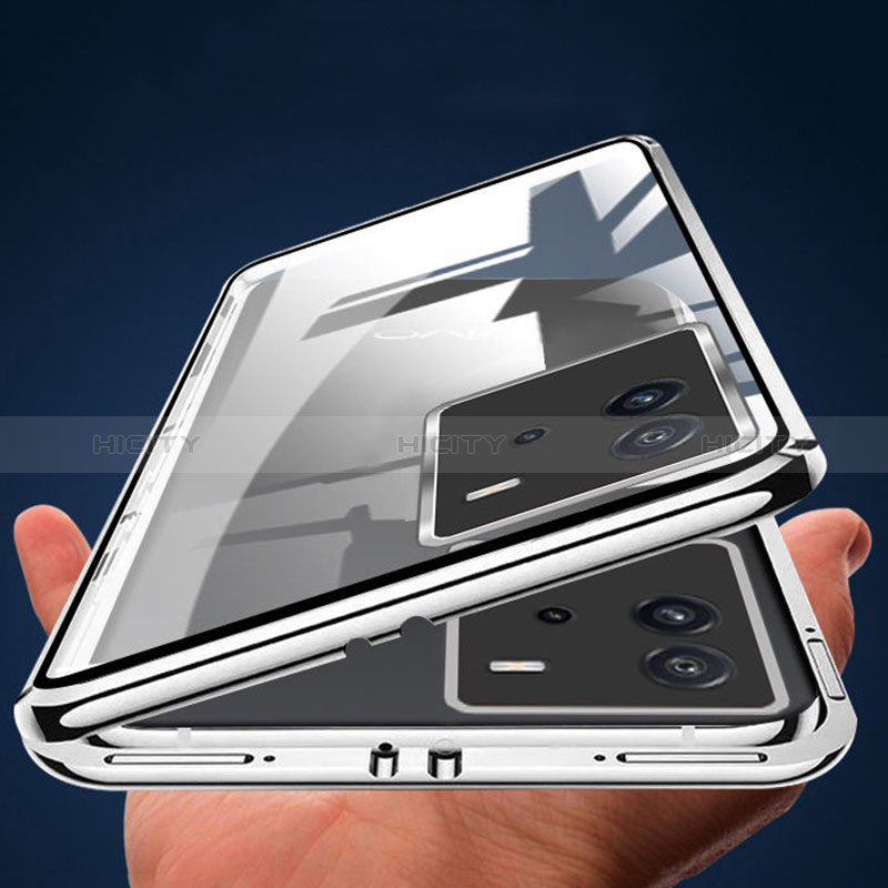 Coque Rebord Bumper Luxe Aluminum Metal Miroir 360 Degres Housse Etui Aimant pour Vivo iQOO Neo6 5G Plus