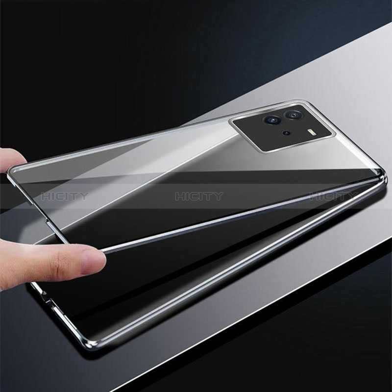 Coque Rebord Bumper Luxe Aluminum Metal Miroir 360 Degres Housse Etui Aimant pour Vivo iQOO Neo6 SE 5G Plus