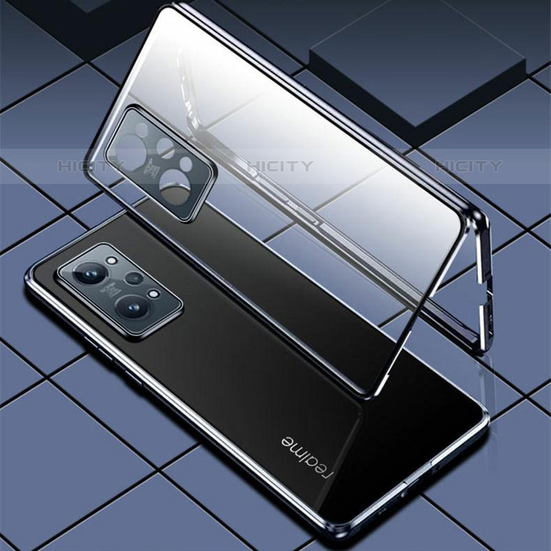 Coque Rebord Bumper Luxe Aluminum Metal Miroir 360 Degres Housse Etui Aimant pour Vivo iQOO Z6 5G Plus