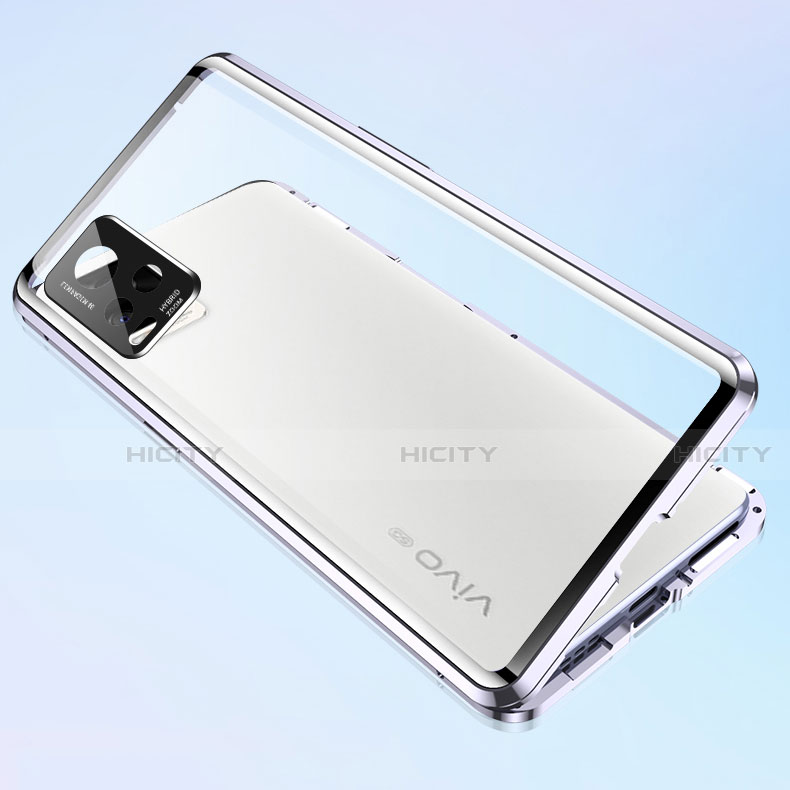 Coque Rebord Bumper Luxe Aluminum Metal Miroir 360 Degres Housse Etui Aimant pour Vivo V20 Pro 5G Plus