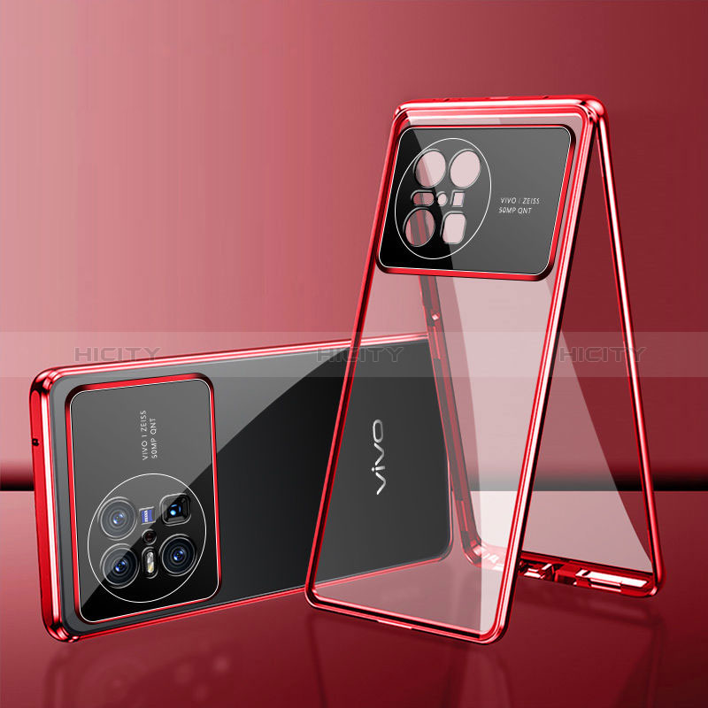 Coque Rebord Bumper Luxe Aluminum Metal Miroir 360 Degres Housse Etui Aimant pour Vivo X Note Plus