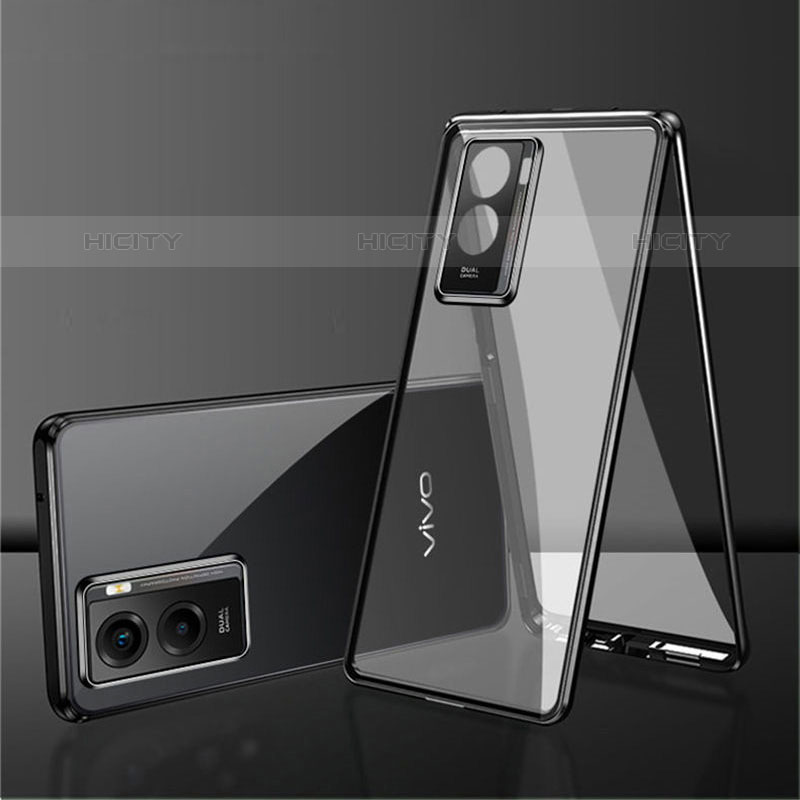 Coque Rebord Bumper Luxe Aluminum Metal Miroir 360 Degres Housse Etui Aimant pour Vivo Y55s (2021) Plus