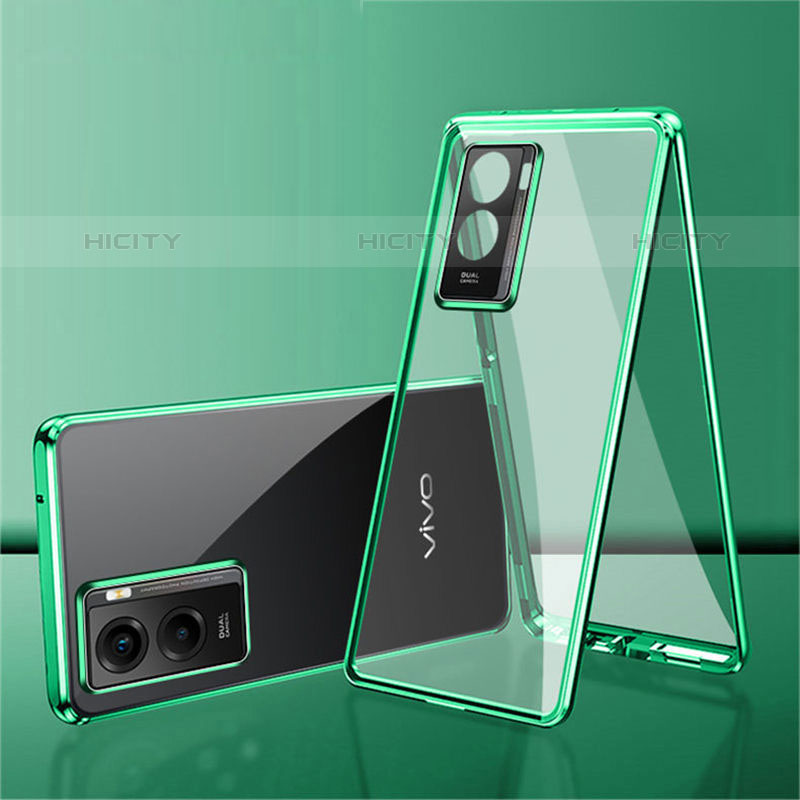 Coque Rebord Bumper Luxe Aluminum Metal Miroir 360 Degres Housse Etui Aimant pour Vivo Y55s (2021) Plus