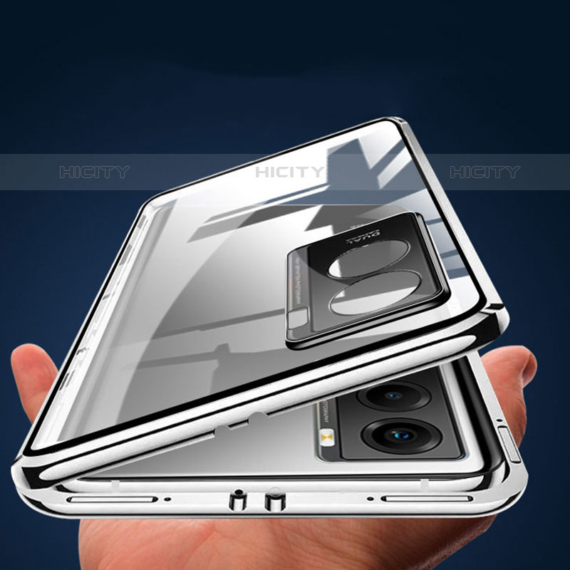 Coque Rebord Bumper Luxe Aluminum Metal Miroir 360 Degres Housse Etui Aimant pour Vivo Y72t Plus