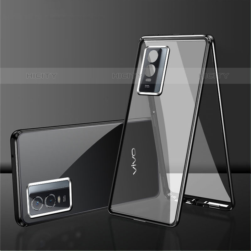 Coque Rebord Bumper Luxe Aluminum Metal Miroir 360 Degres Housse Etui Aimant pour Vivo Y74s 5G Plus