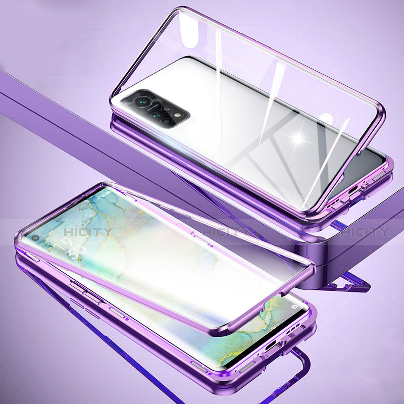 Coque Rebord Bumper Luxe Aluminum Metal Miroir 360 Degres Housse Etui Aimant pour Xiaomi Mi 10T 5G Plus