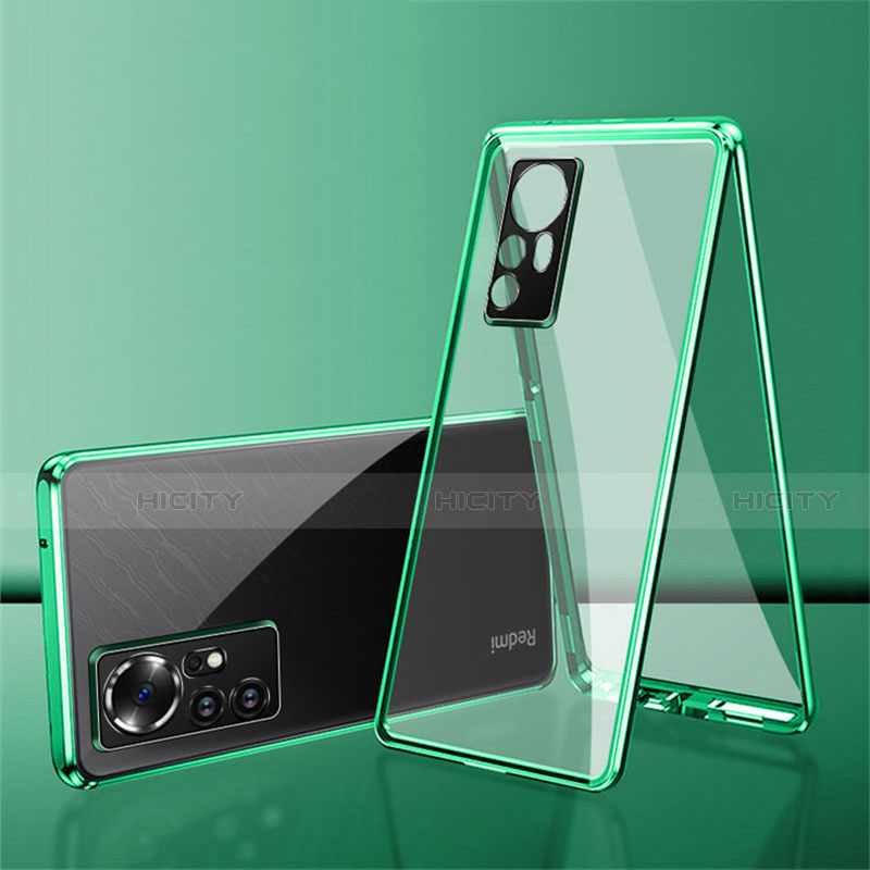 Coque Rebord Bumper Luxe Aluminum Metal Miroir 360 Degres Housse Etui Aimant pour Xiaomi Mi 12 5G Plus