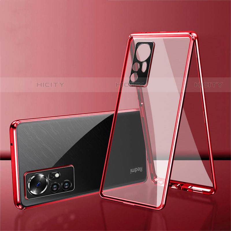 Coque Rebord Bumper Luxe Aluminum Metal Miroir 360 Degres Housse Etui Aimant pour Xiaomi Mi 12 Pro 5G Plus