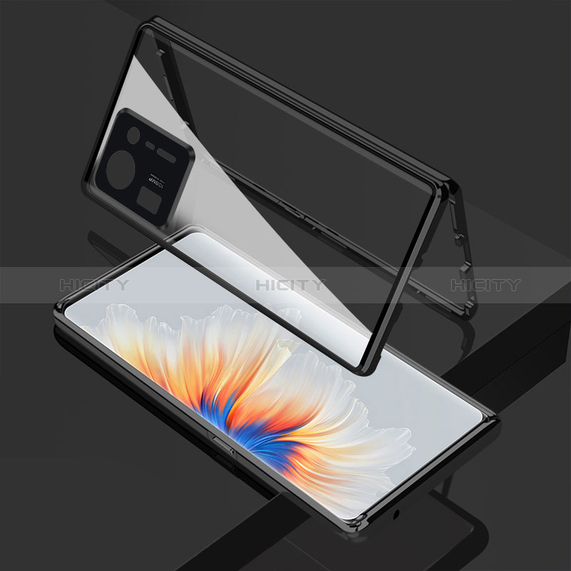 Coque Rebord Bumper Luxe Aluminum Metal Miroir 360 Degres Housse Etui Aimant pour Xiaomi Mi Mix 4 5G Noir Plus