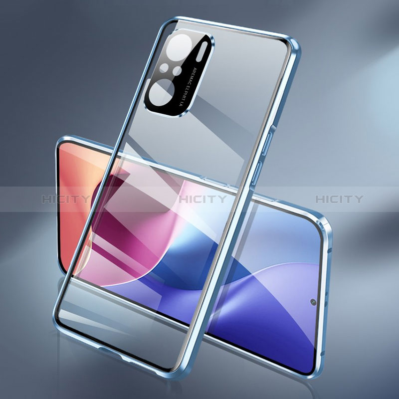 Coque Rebord Bumper Luxe Aluminum Metal Miroir 360 Degres Housse Etui Aimant pour Xiaomi Poco F3 5G Plus