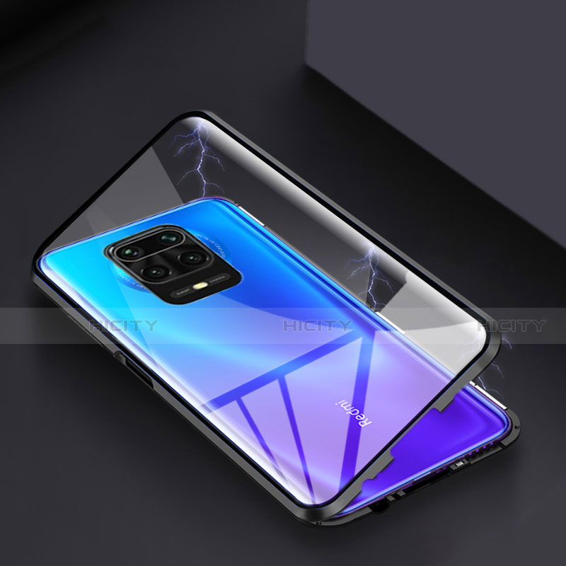 Coque Rebord Bumper Luxe Aluminum Metal Miroir 360 Degres Housse Etui Aimant pour Xiaomi Poco M2 Pro Noir Plus