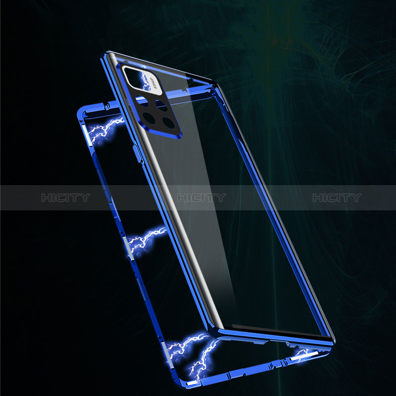 Coque Rebord Bumper Luxe Aluminum Metal Miroir 360 Degres Housse Etui Aimant pour Xiaomi Poco M4 Pro 5G Plus