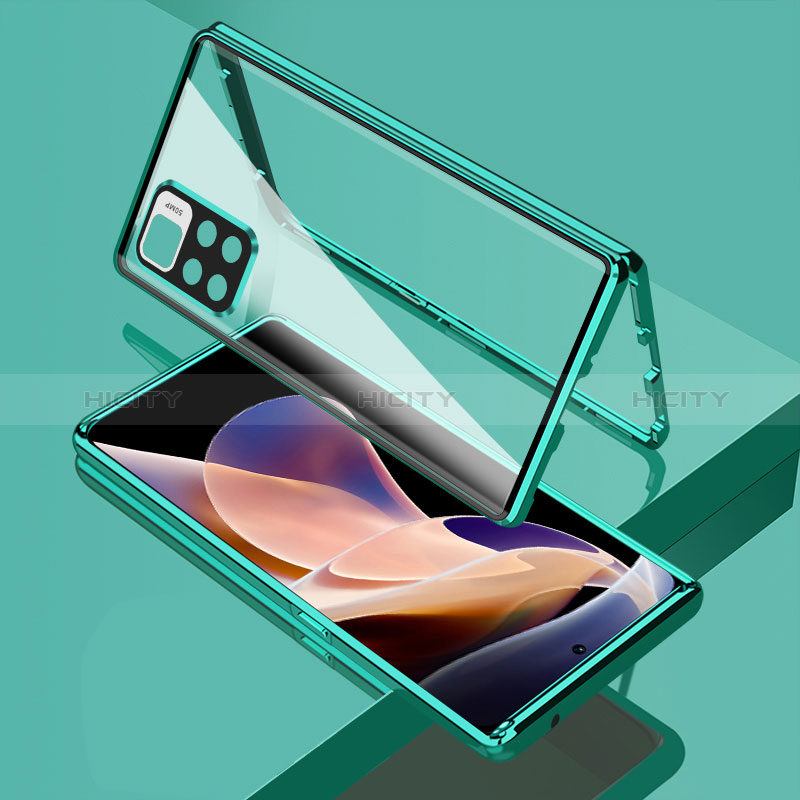 Coque Rebord Bumper Luxe Aluminum Metal Miroir 360 Degres Housse Etui Aimant pour Xiaomi Poco X4 NFC Plus