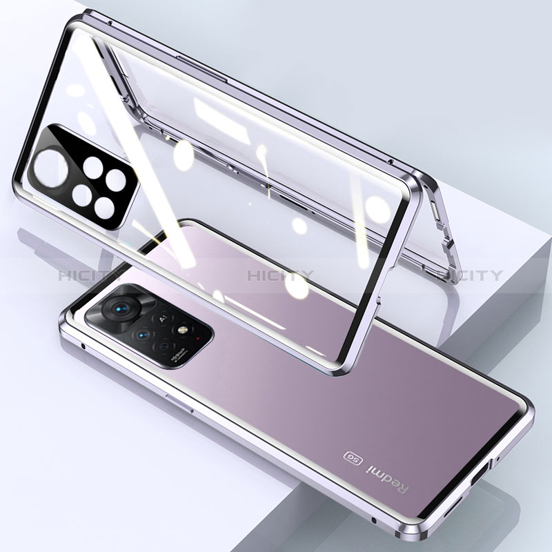 Coque Rebord Bumper Luxe Aluminum Metal Miroir 360 Degres Housse Etui Aimant pour Xiaomi Poco X4 Pro 5G Plus