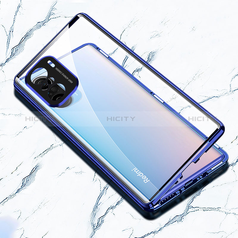 Coque Rebord Bumper Luxe Aluminum Metal Miroir 360 Degres Housse Etui Aimant pour Xiaomi Redmi K40 5G Plus