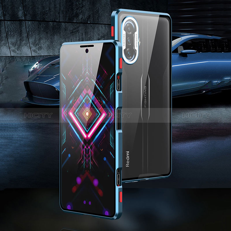 Coque Rebord Bumper Luxe Aluminum Metal Miroir 360 Degres Housse Etui Aimant pour Xiaomi Redmi K40 Gaming 5G Plus