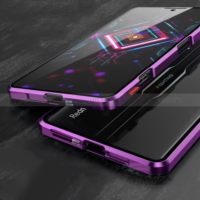 Coque Rebord Bumper Luxe Aluminum Metal Miroir 360 Degres Housse Etui Aimant pour Xiaomi Redmi K40 Gaming 5G Plus