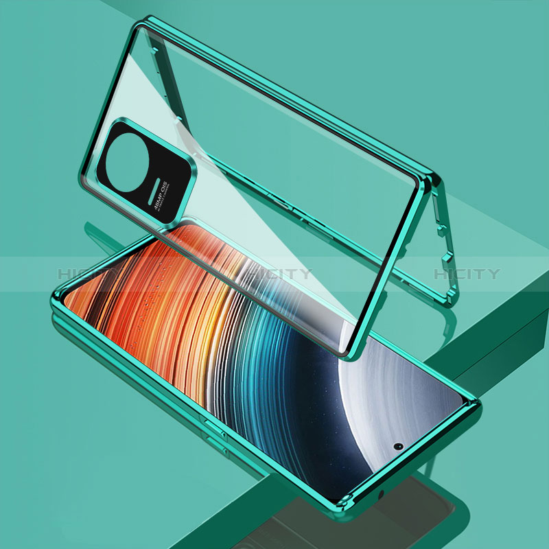 Coque Rebord Bumper Luxe Aluminum Metal Miroir 360 Degres Housse Etui Aimant pour Xiaomi Redmi K40S 5G Plus