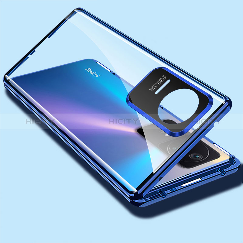 Coque Rebord Bumper Luxe Aluminum Metal Miroir 360 Degres Housse Etui Aimant pour Xiaomi Redmi K40S 5G Plus