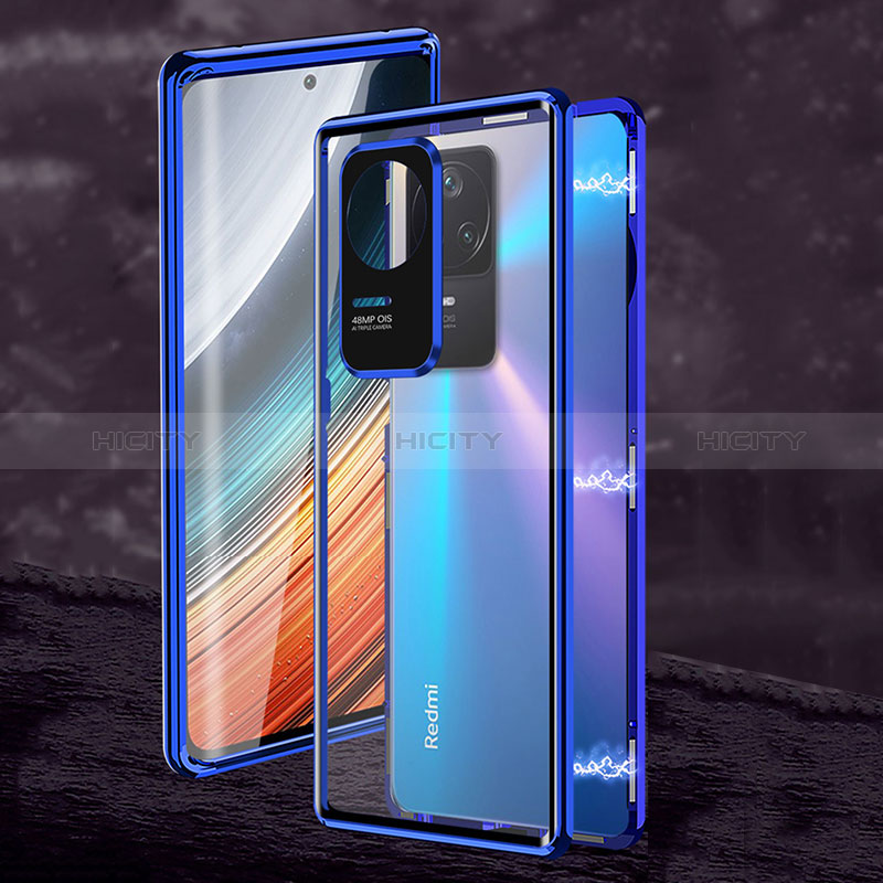 Coque Rebord Bumper Luxe Aluminum Metal Miroir 360 Degres Housse Etui Aimant pour Xiaomi Redmi K40S 5G Plus