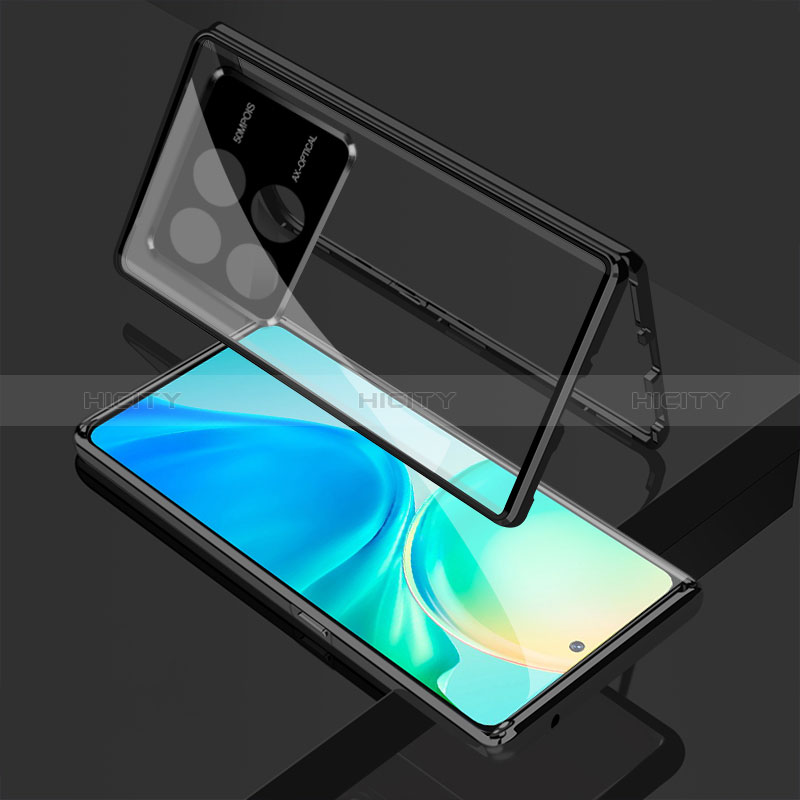 Coque Rebord Bumper Luxe Aluminum Metal Miroir 360 Degres Housse Etui Aimant pour Xiaomi Redmi K70 5G Plus