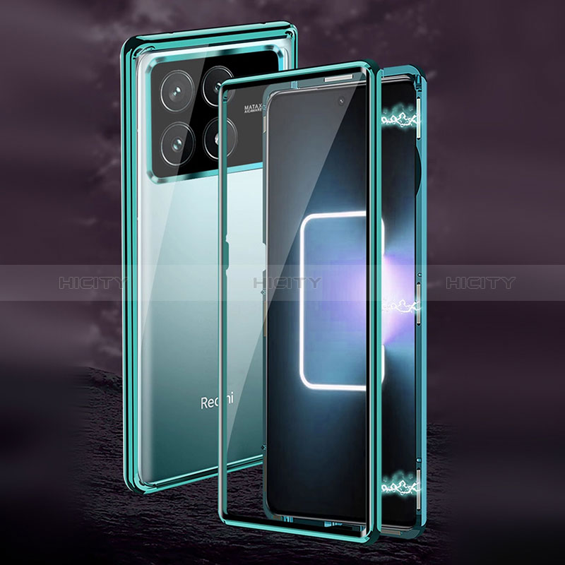 Coque Rebord Bumper Luxe Aluminum Metal Miroir 360 Degres Housse Etui Aimant pour Xiaomi Redmi K70 5G Plus