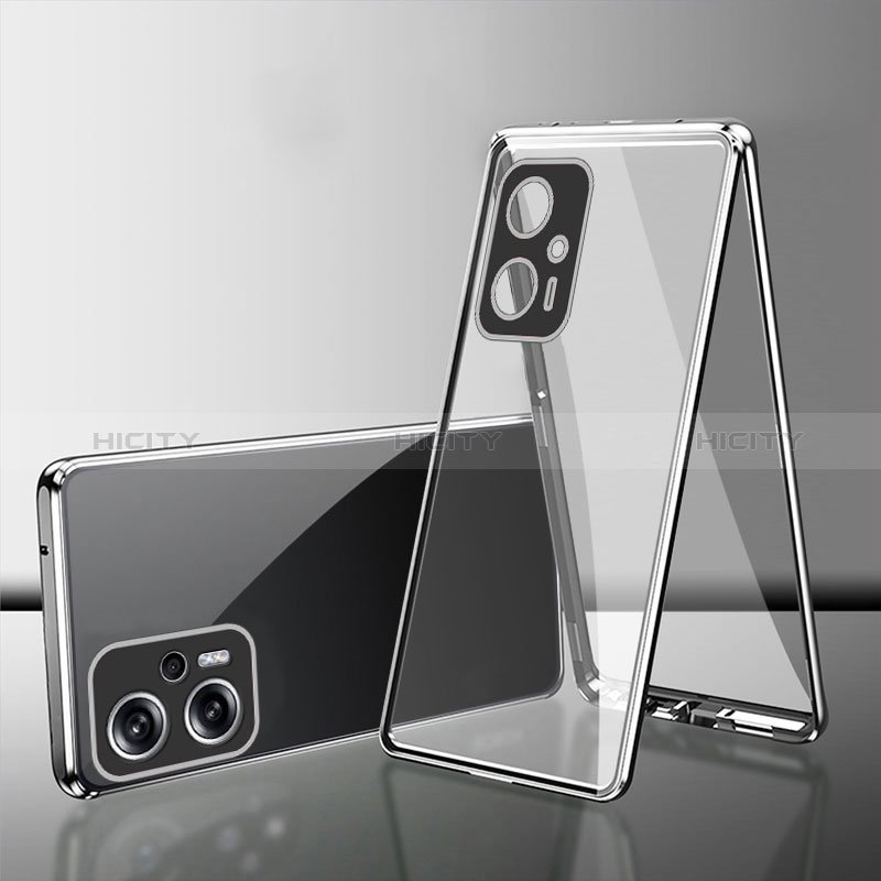 Coque Rebord Bumper Luxe Aluminum Metal Miroir 360 Degres Housse Etui Aimant pour Xiaomi Redmi Note 11T Pro 5G Plus