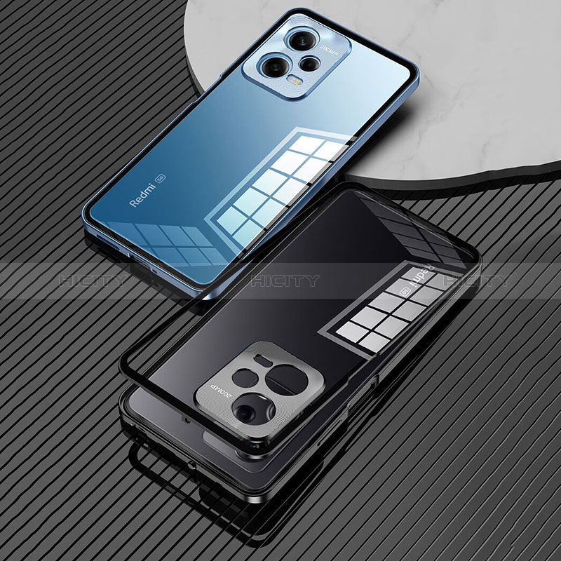 Coque Rebord Bumper Luxe Aluminum Metal Miroir 360 Degres Housse Etui Aimant pour Xiaomi Redmi Note 12 Pro 5G Plus