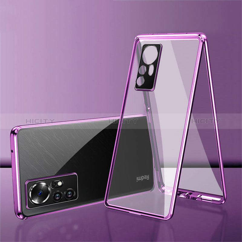 Coque Rebord Bumper Luxe Aluminum Metal Miroir 360 Degres Housse Etui Aimant pour Xiaomi Redmi Note 12S Plus